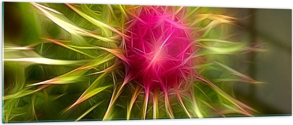 Bilder auf glas - Grafik Blume Pflanze Licht leuchten - 140x50cm - Glasbilder - Wandbilder - Kunstdruck - Wanddekoration aus Glas - Glas Bilder - W...