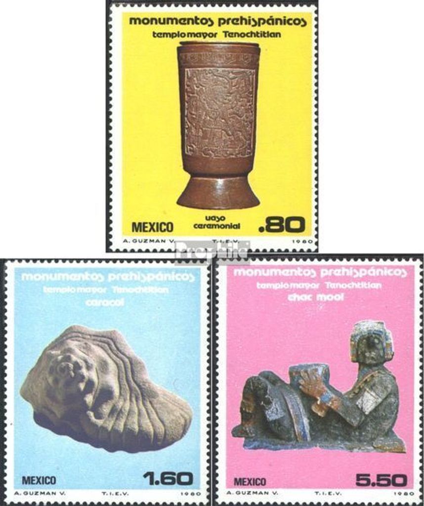 Briefmarken Mexiko 1980 Mi 1721-1723 (kompl.Ausg.) postfrisch Präkolumbische Monumente