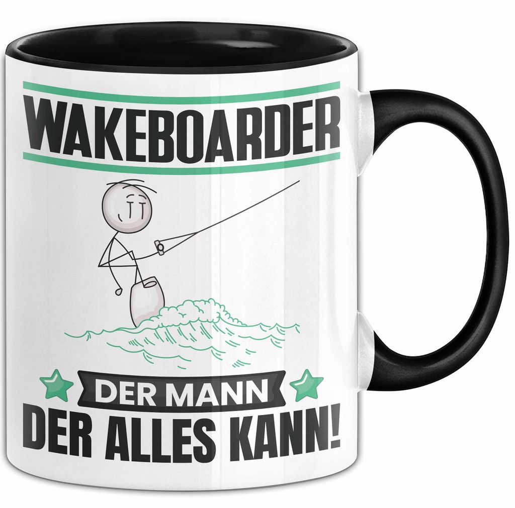 Wakeboarder Tasse Geschenk für Wakeboarder Der Mann Der Alles Kann Geschenkidee zum Geburtstag (Schwarz)