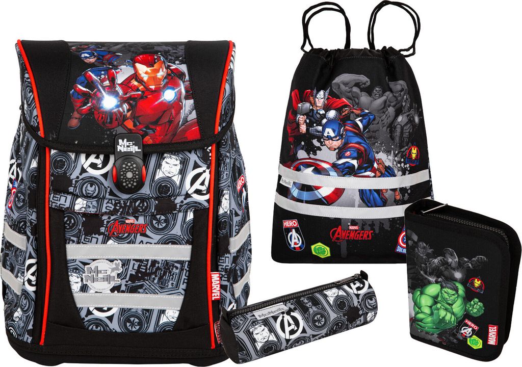 McNeill McNeill Disney Schulranzen-Set TENERIS 4tlg. - MARVEL-AVENGERS