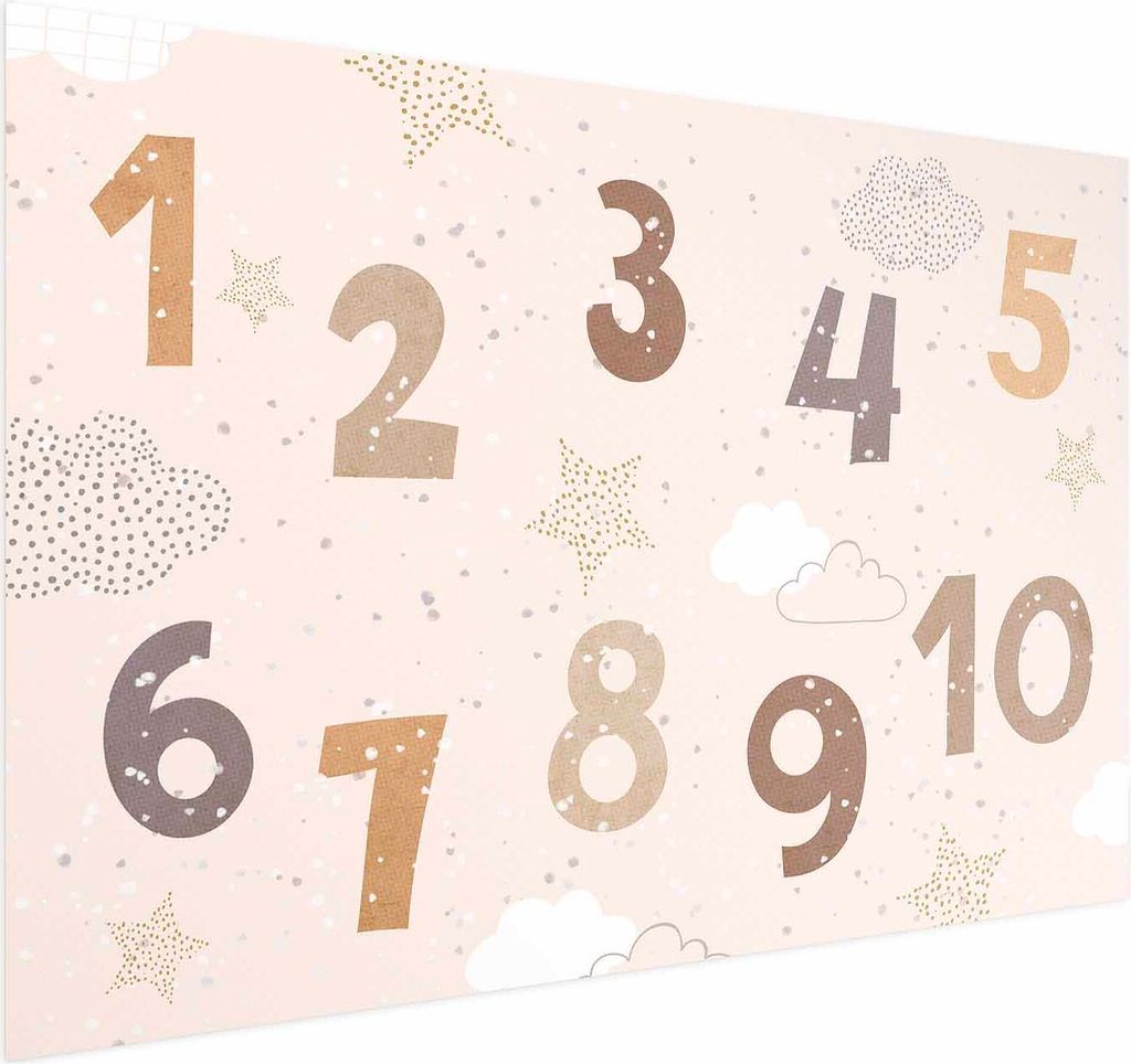 Posterpapier Poster - Numbers with Falling Snow 60x40 cm Für Kinder e-A-10128-ao-a