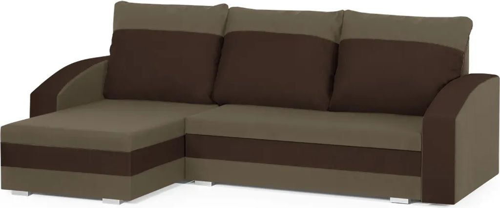 KING Ecksofa mit Schlaffunktion - Hellbraun/Dunkelbraun
