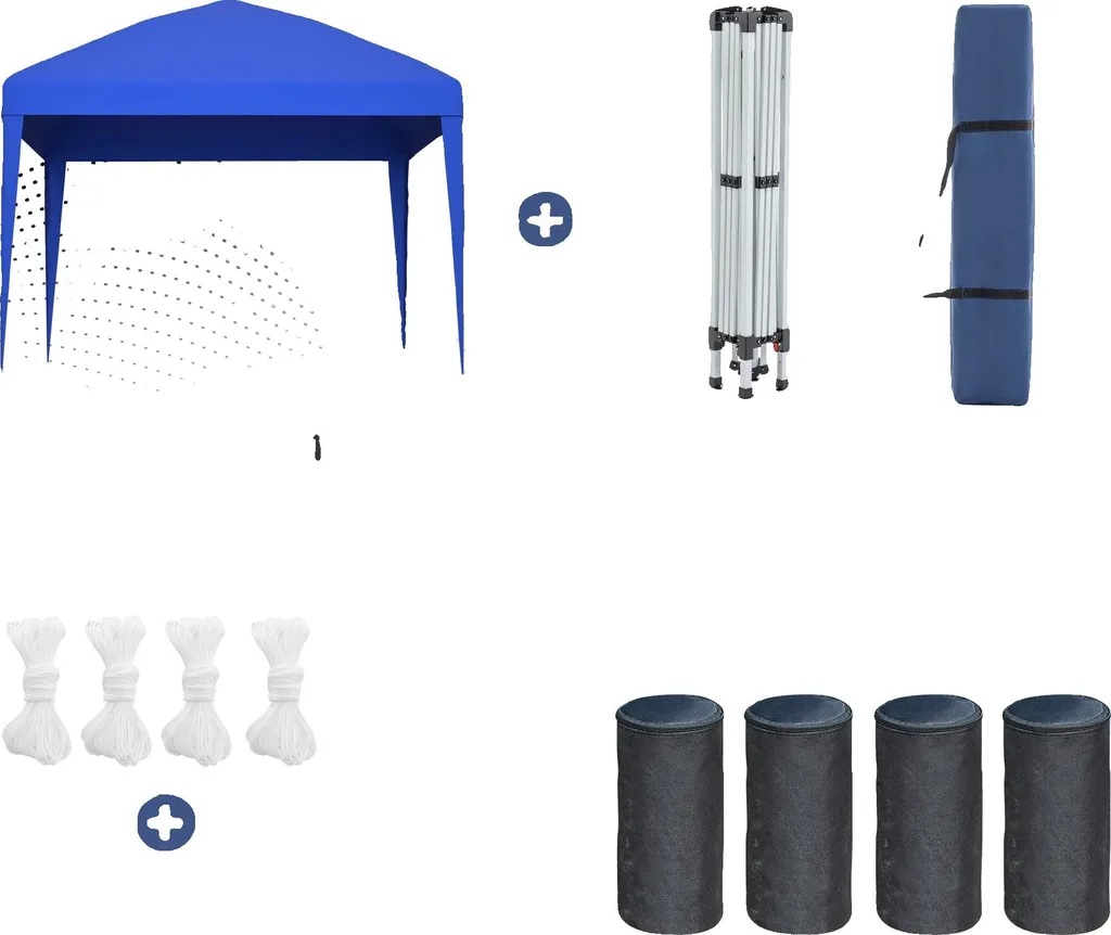 Pavillon de Jardin Bleu Imperméable et Ajustable en Hauteur Série Pro