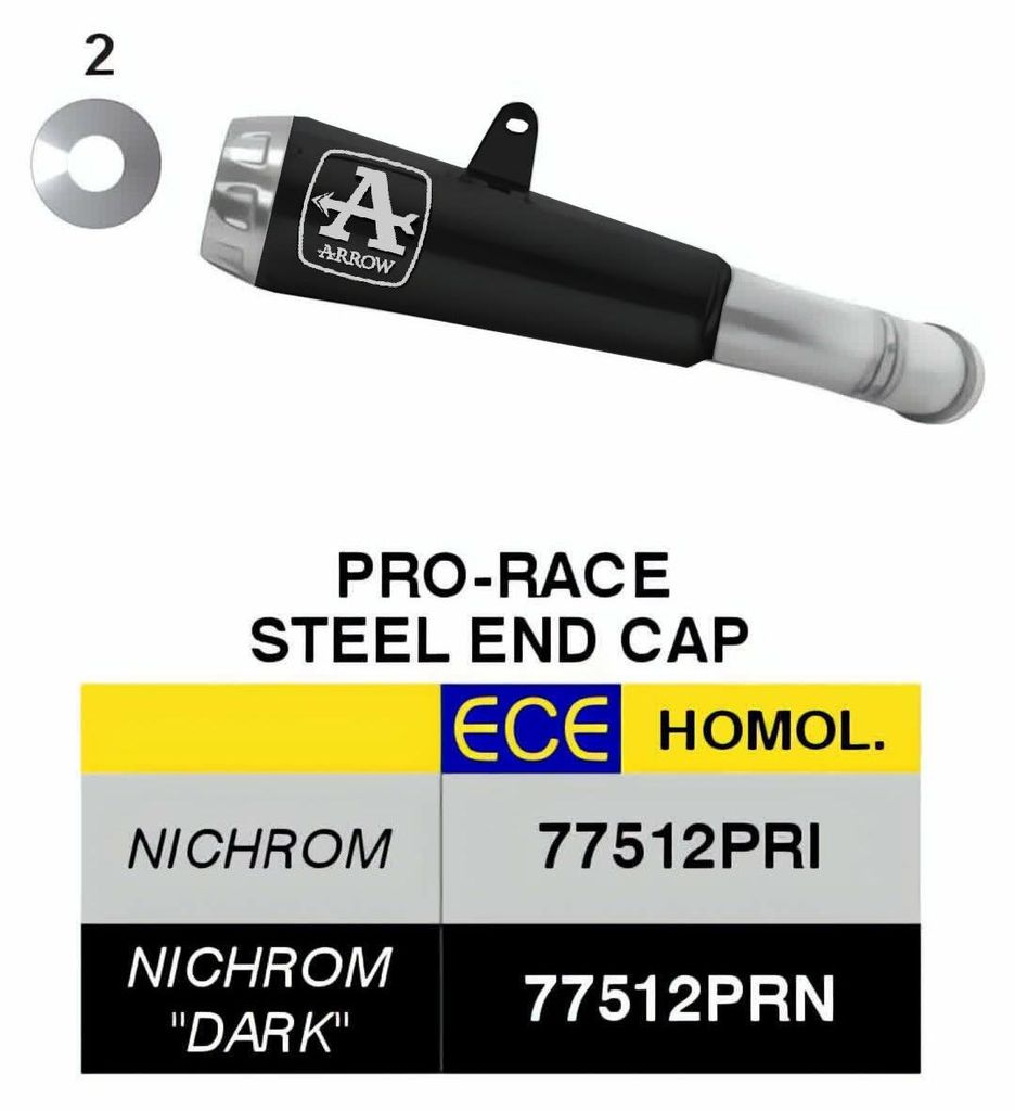 ARROW Pro-Race zugelassener Slip-On Auspuff Schwarz Nichrom für KTM 990 RC R