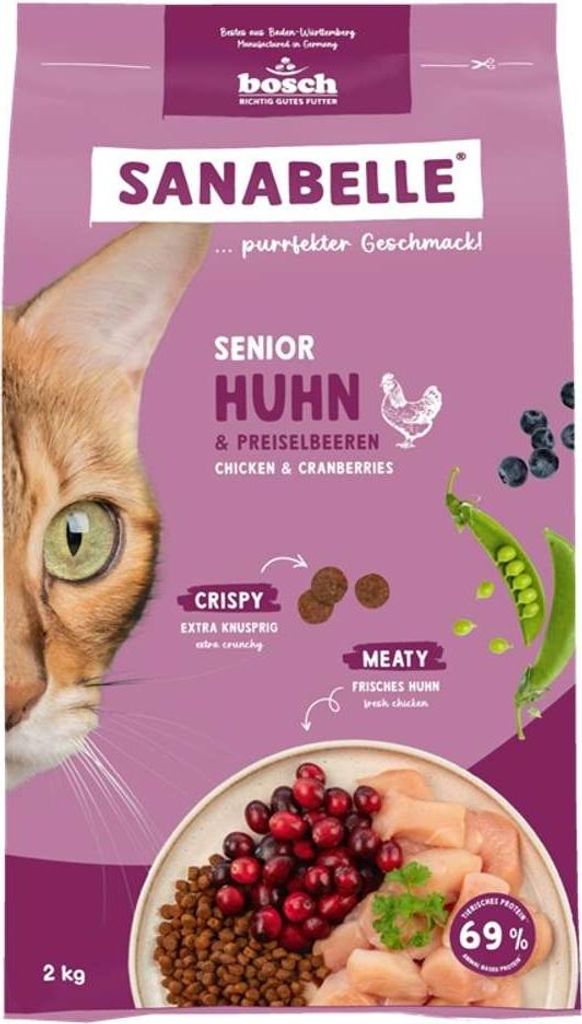 Sanabelle Senior Katzenfutter Huhn 2 kg Alleinfuttermittel für ältere Katzen