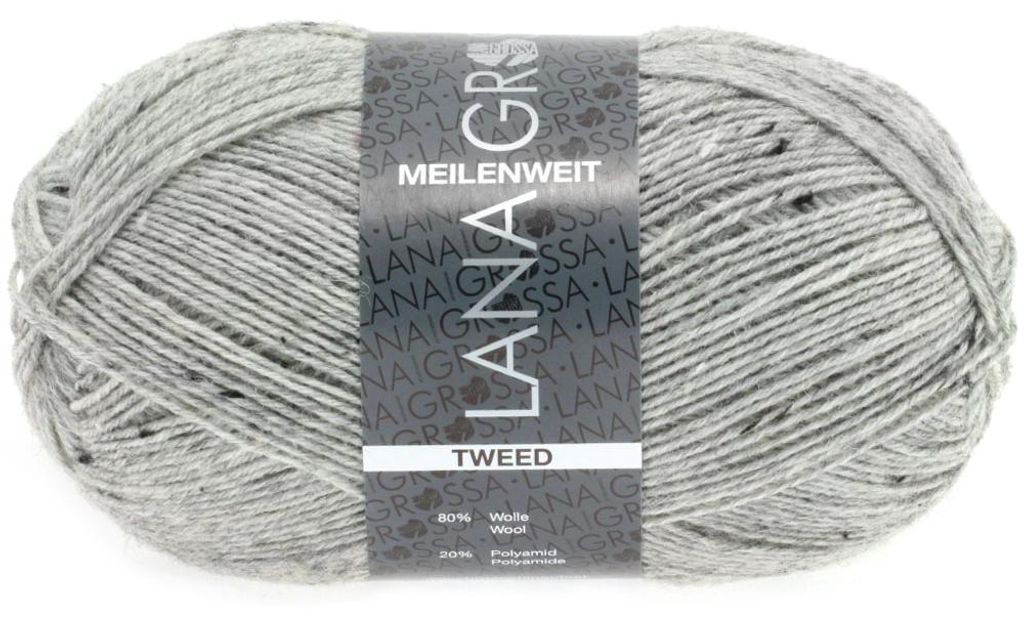 Lana Grossa - Meilenweit 100g Tweed 0110 hellgrau tweed Produktbild 