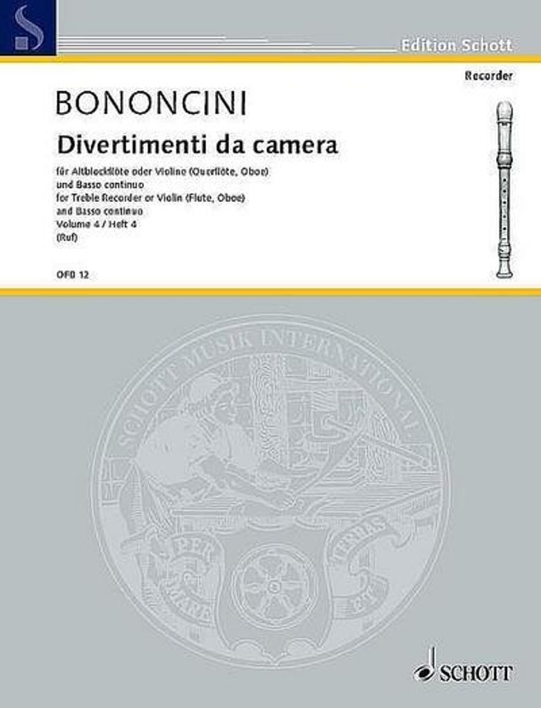 Divertimenti da camera Band 4 (Nr.7-8)für Altblockflöte (Vl/Fl/Ob) und Bc