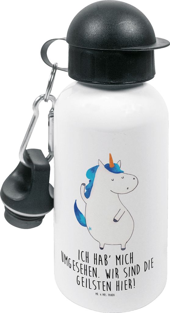Mr. & Mrs. Panda Trinkflasche Einhorn Mann - Weiß - Geschenk, Wasserflasche, Beste, Sportflasche, Einhörner, Unicorn, Trinkbehälter, Familie, f...