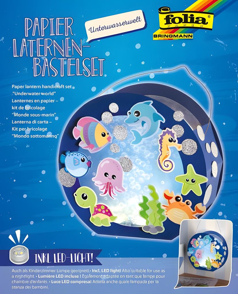 folia Lanterne d'artisanat "UNDERWATER WORLD" bleu Image du produit 