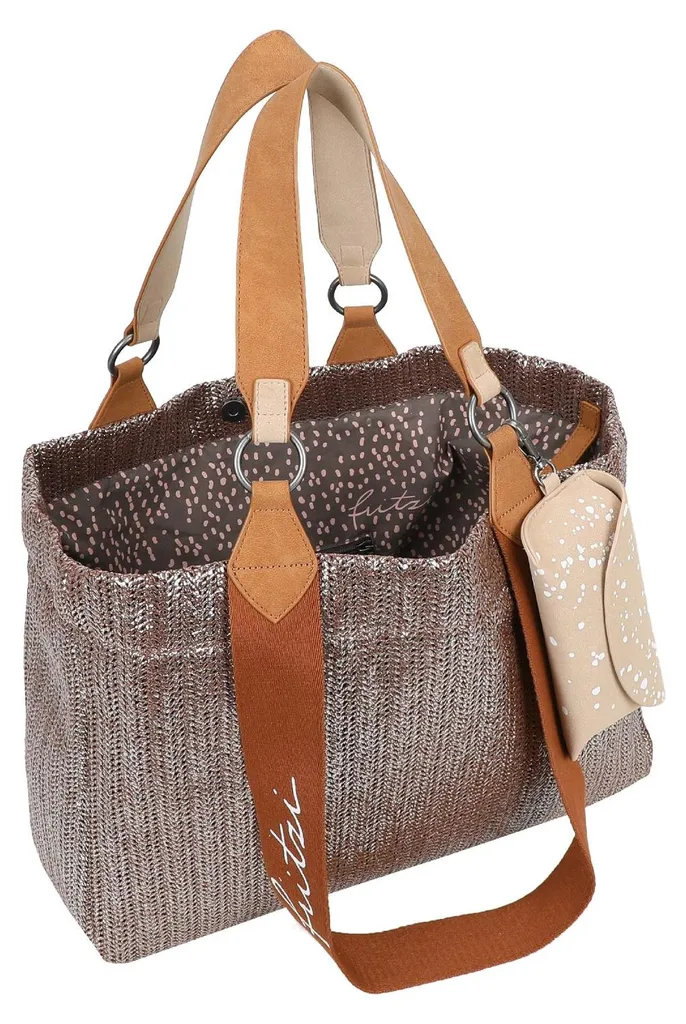 Sac cabas édition limitée effet paille tressée bronze Izzy Medium - 5