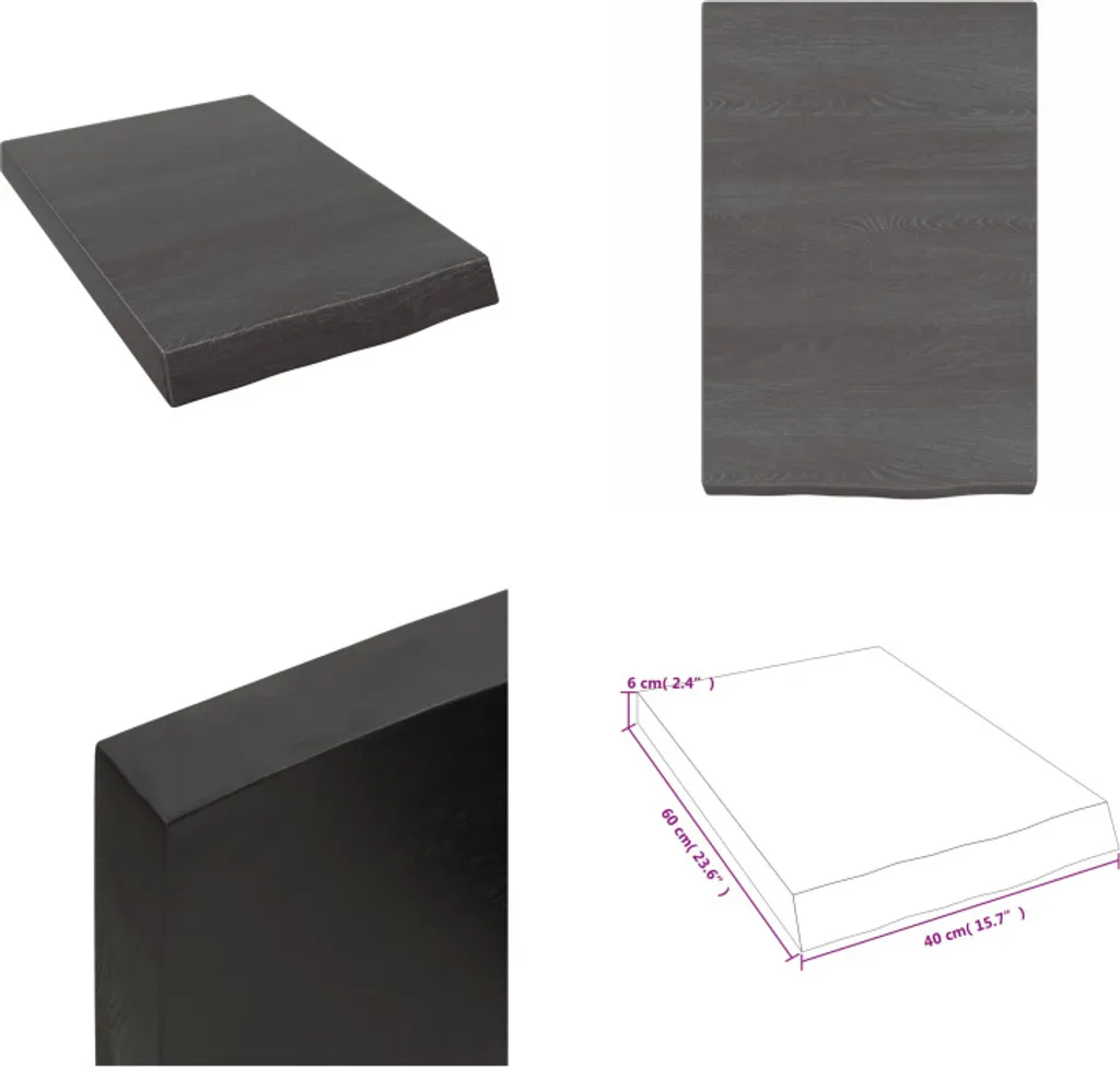 VidaXL Scaffale Muro Rovere Massiccio Marrone Scuro 40x60cm | Qualità