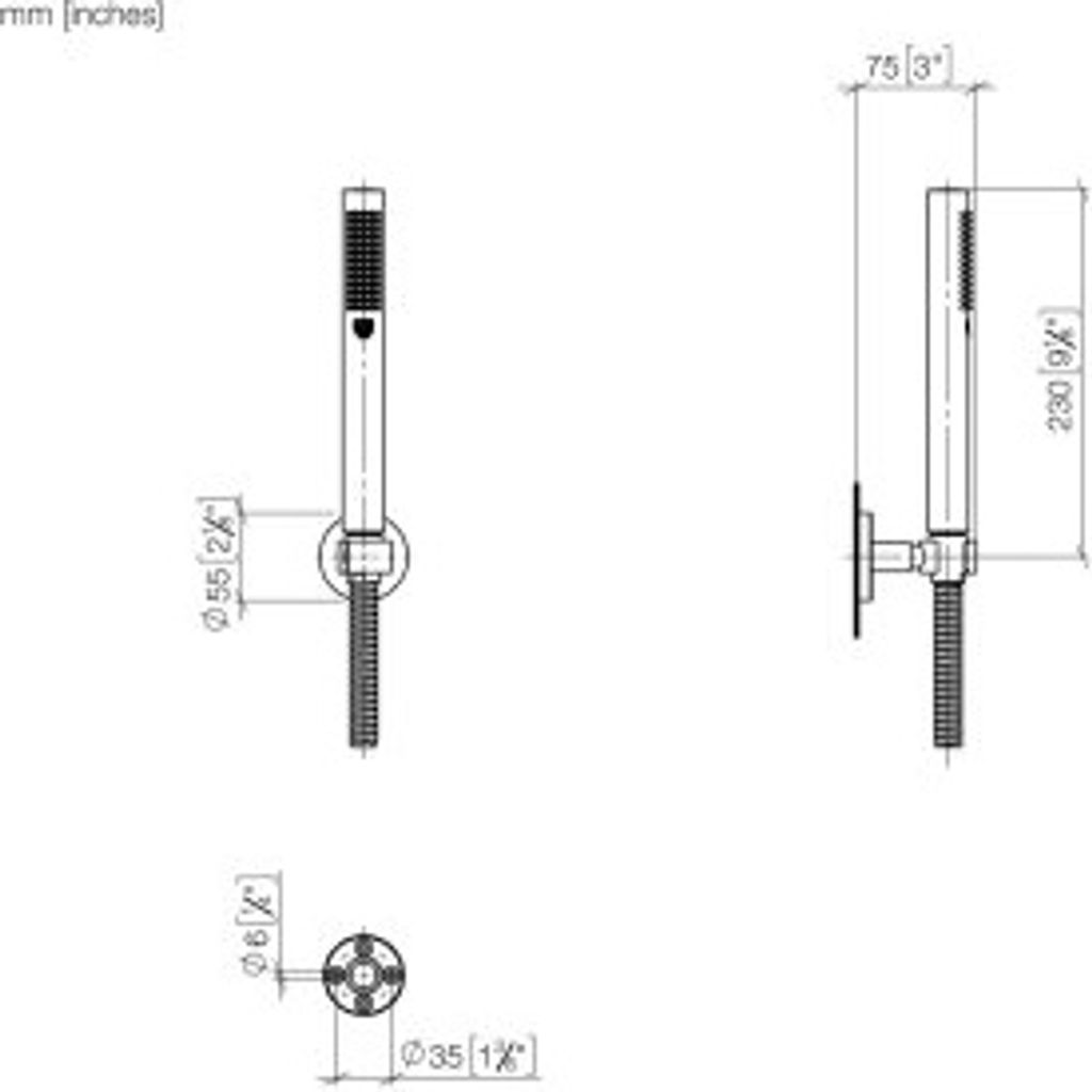 Dornbracht Schlauchbrausegarnitur, mit Stabhandbrause, 27806625-27