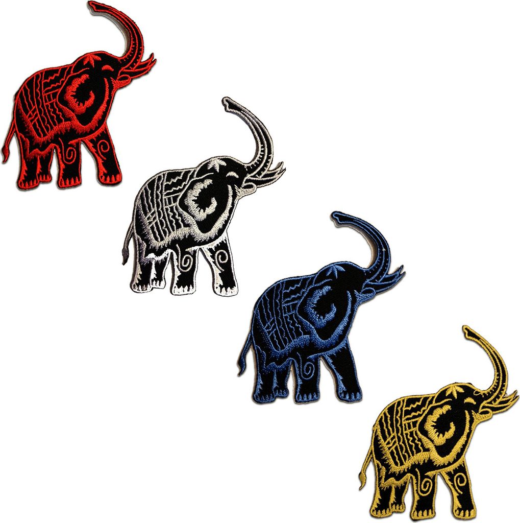 Catch the Patch Elefant Tier Thailand - Aufnäher, Bügelbild, Aufbügler, Applikationen, Patches, Flicken, Zum Aufbügeln, Größe: 9,8 x 9,8 cm