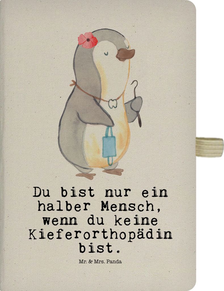 Mr. & Mrs. Panda Notizbuch kariert Kieferorthopädin Herz - Transparent - Geschenk, Tagebuch, a4, Journal, Kladde, Adressbuch, Jubiläum