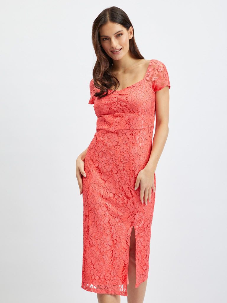 Orsay Rosa Spitzenkleid für Damen 412052224000__36