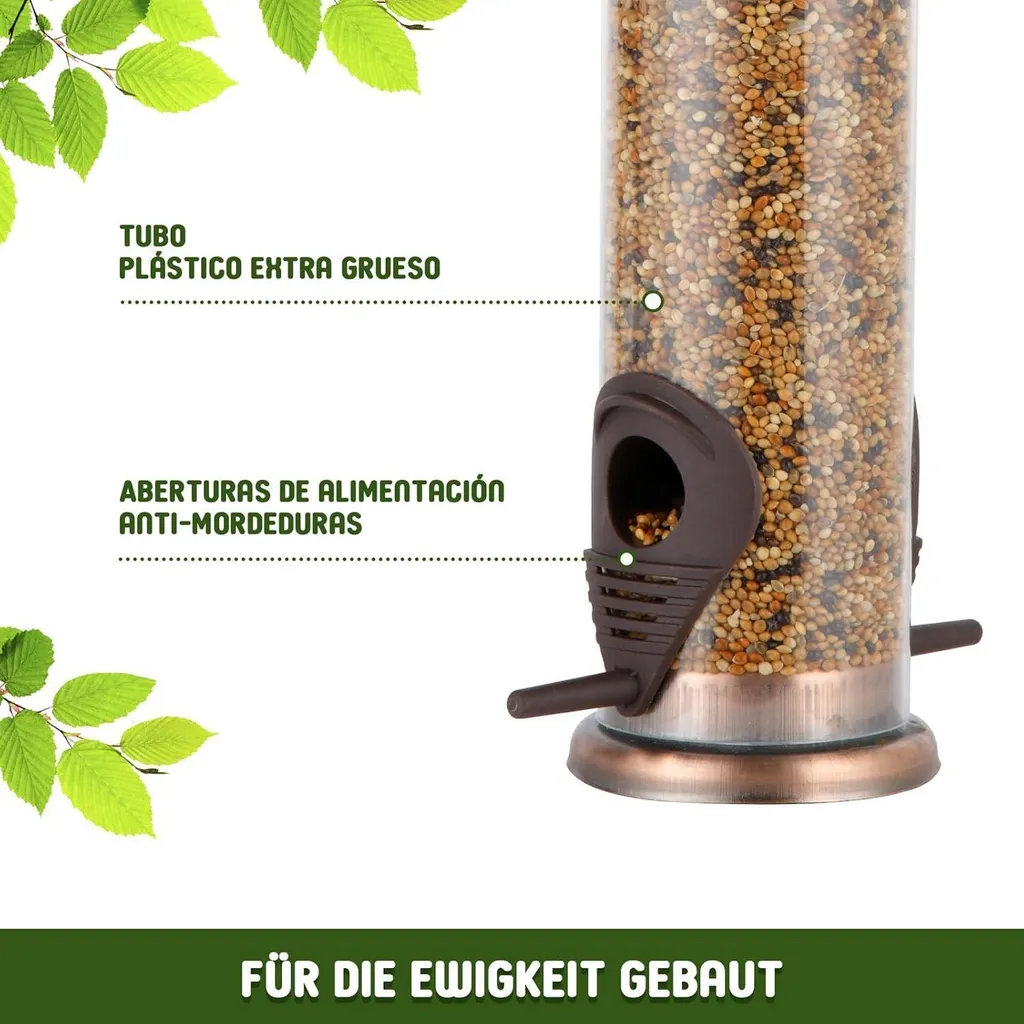 Nourrir oiseaux jardin mangeoire métal cuivré résistante pack 2 - 2