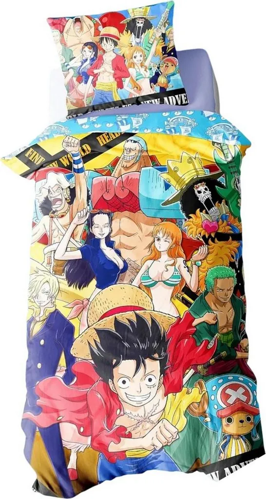 Housse de couette One Piece Straw Hat Crew réversible TC189 lit simple