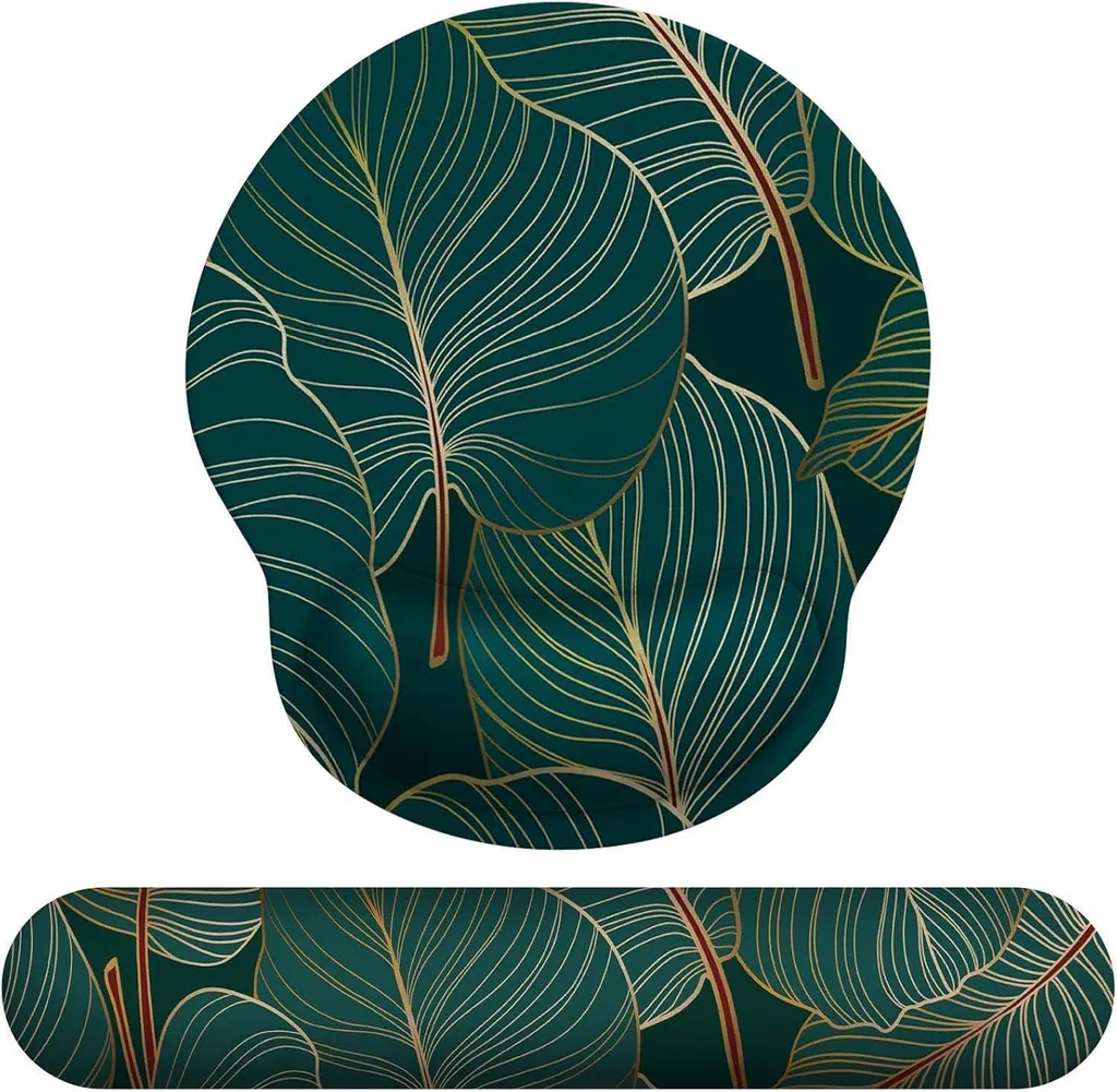 Giecy Lot Tapis Souris et Repose Poignets Clavier Gel Plantes Trop