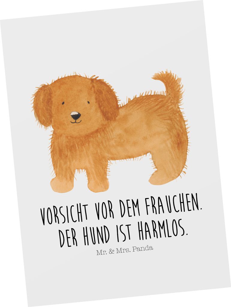 Mr. & Mrs. Panda Grußkarte Hund Flauschig - Weiß - Geschenk, Hunde, Postkarte, bildkarte, Fotokarte, Witzig, Sprüche, Postkarten, Niedlich, Ansi...