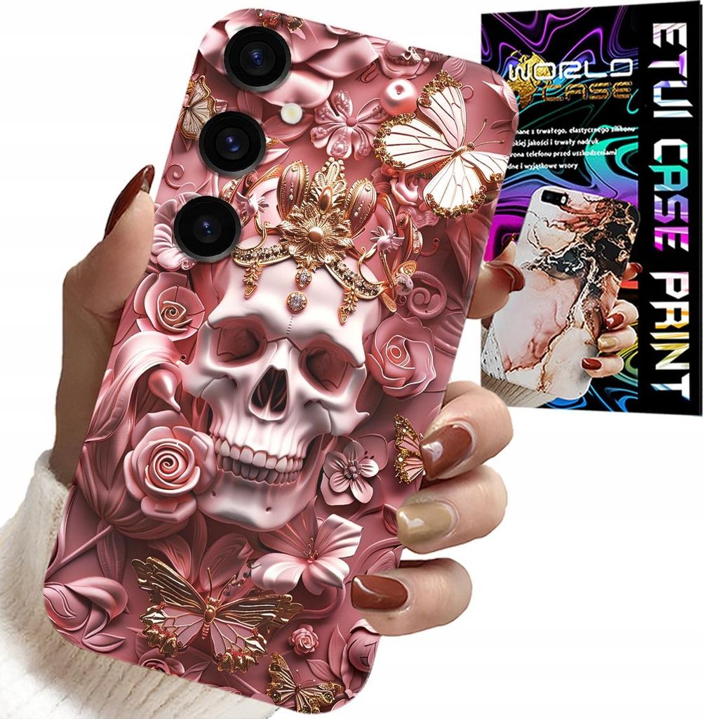 Hülle Für Samsung Galaxy S24 Plus - Feminine, Trendige Designs, Totenkopf Mit Rosen