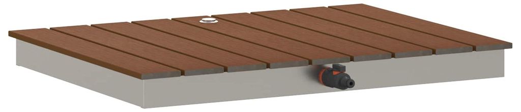 vidaXL Douche de jardin en bois composite (WPC) et en acier Image du produit 