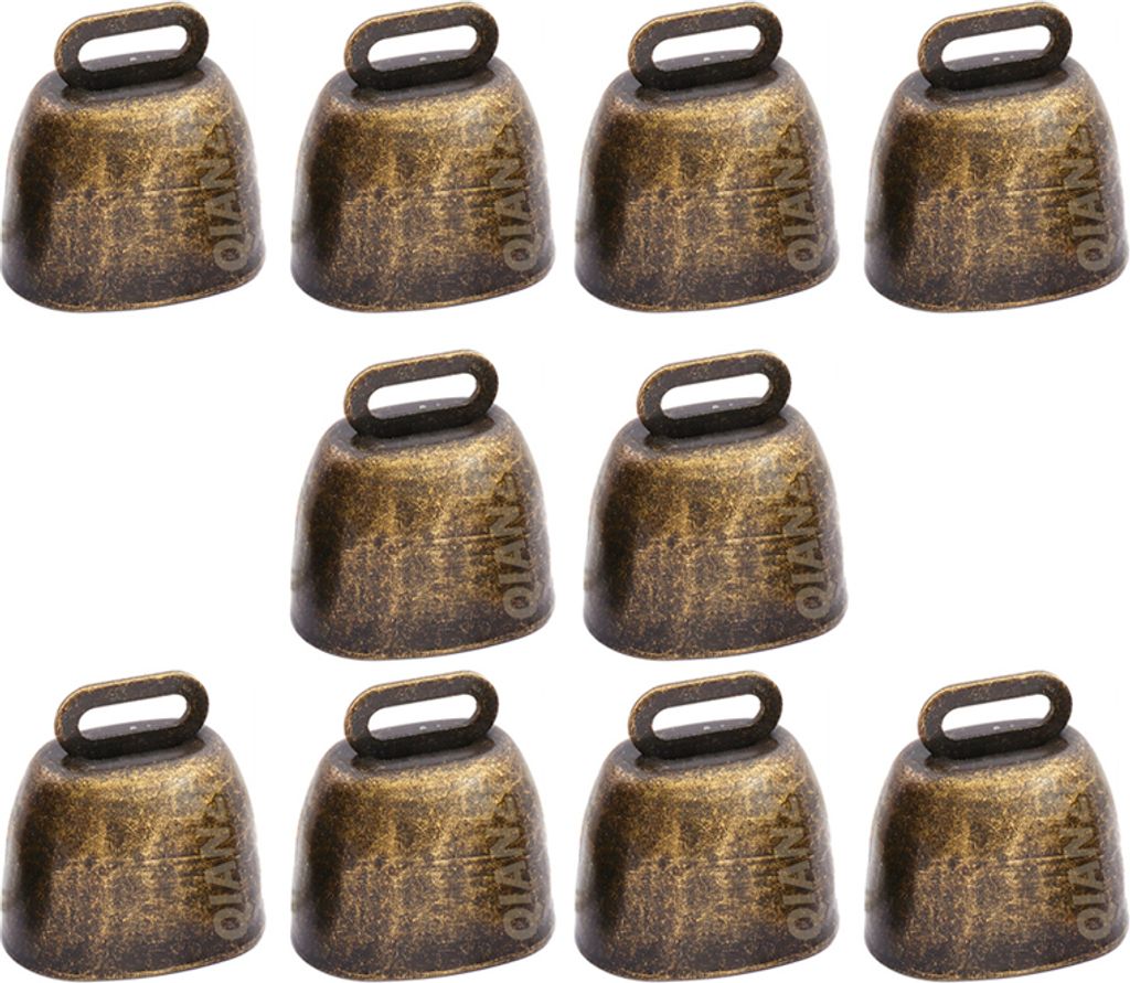 INF Cloches en bronze antique - Lot de 10, 35x35x24mm Image du produit 