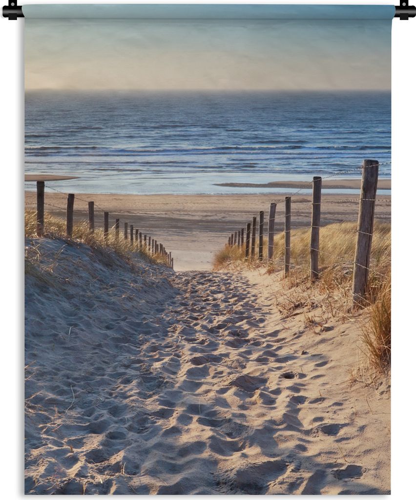 MuchoWow Wandteppich Wandbehang Sand - Strand - Düne - Meer - Sommer 90x120 cm Tapisserie Dekoration Wandtuch - Wanddeko