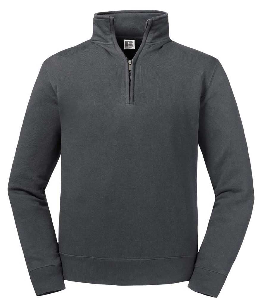 Russell - "Authentic" Sweatshirt mit kurzem Reißverschluss für Herren FK725 (XL) (Grau)