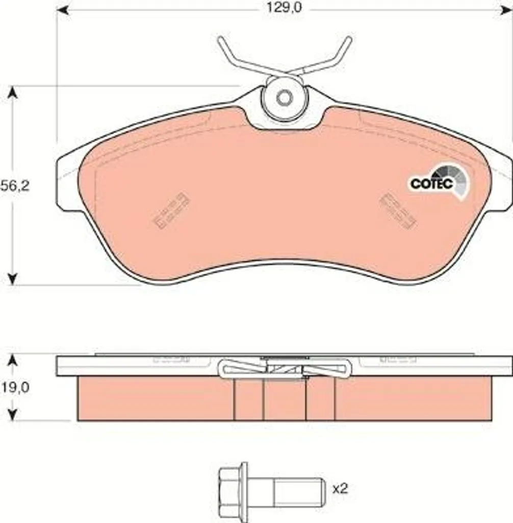 Plaquette de frein TRW à haute résistance thermique pour Citroën C2