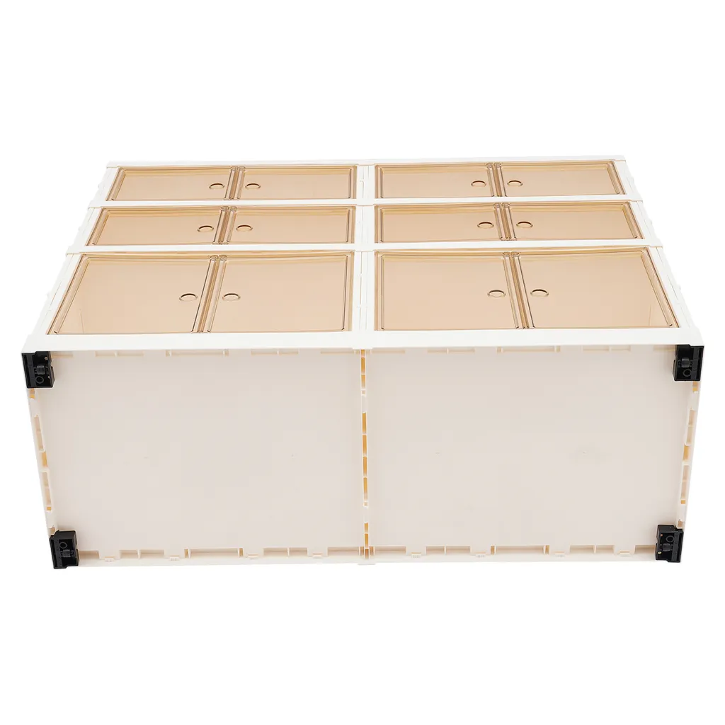 Boîte de rangement à chaussures pliable 3 étages blanc gain de place - 11