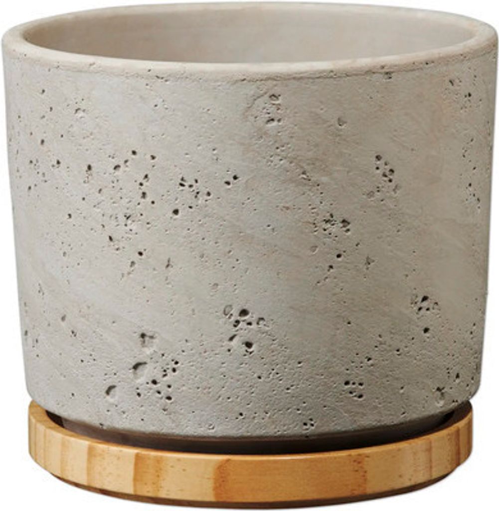Blumentopf Soendgen Paros Deluxe Keramik Holz Ø 23 cm H 20 Produktbild 