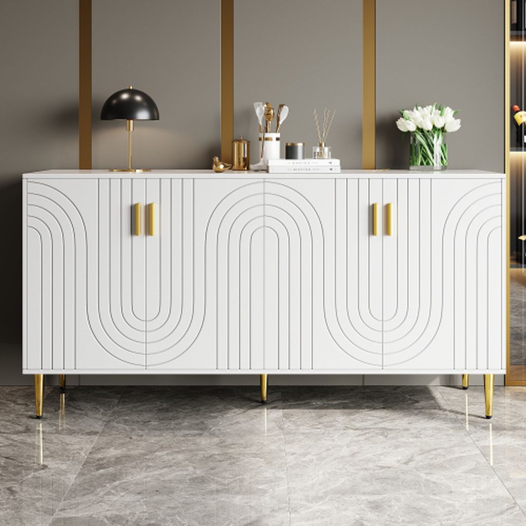 MODFU Kommode Sideboard mit goldenen Griffen und Füße- Produktbild 