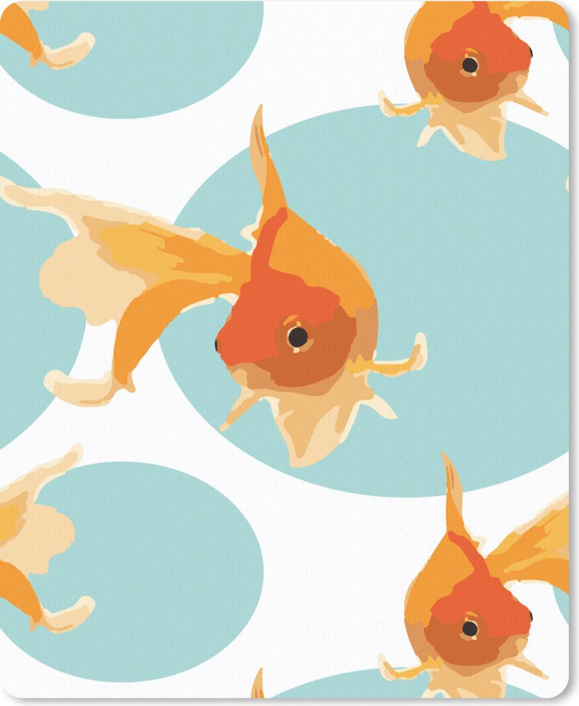 MuchoWow Mauspad Mousepad Goldfisch - Tiere - Seifenblase - Muster 19x23 cm - Mousepads - Maus Mat - Pad - Mausunterlage - Mauspads - Spielen