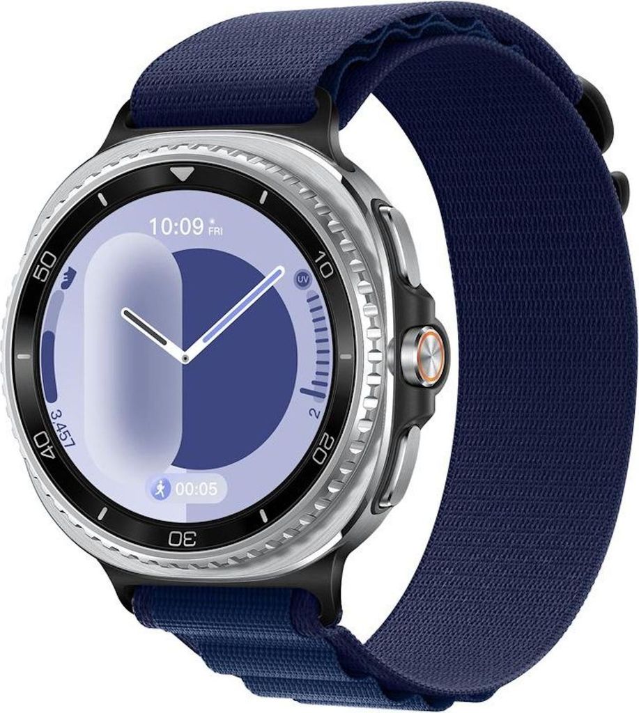 Nylon Armband für Samsung Galaxy Watch 8 / 8 Classic Alpine Loop Design Blau