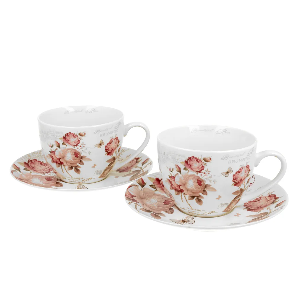 Tazze da Tè DUO in Porcellana 270ml - Set Regalo Floreale per la Casa - 7