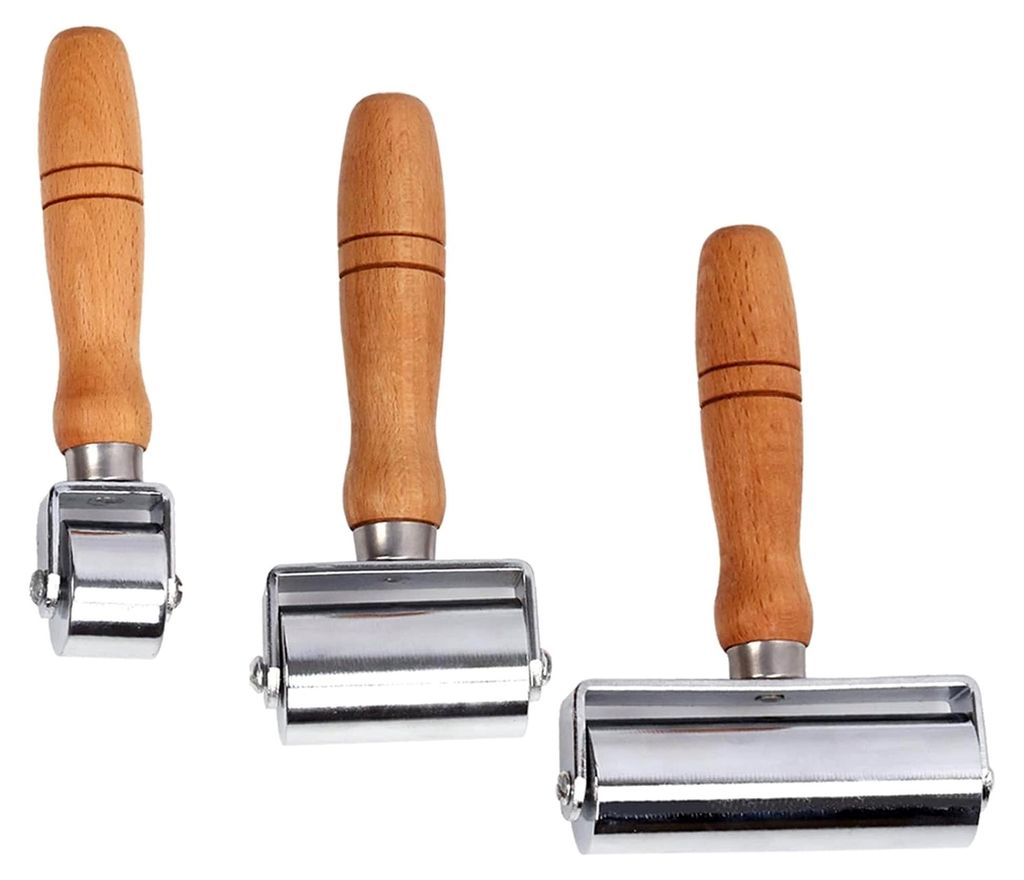 3 Stück in 3 Größen 26 mm, 60 mm, 100 mm Heavy Duty Lederpressen Nahtroller Set