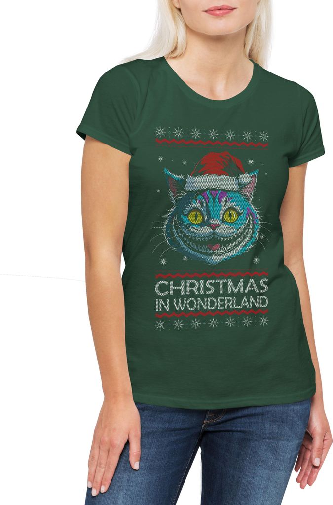 Urban Backwoods Christmas Wonderland, Damen T-Shirt, Farbe: Grün, Größe: M