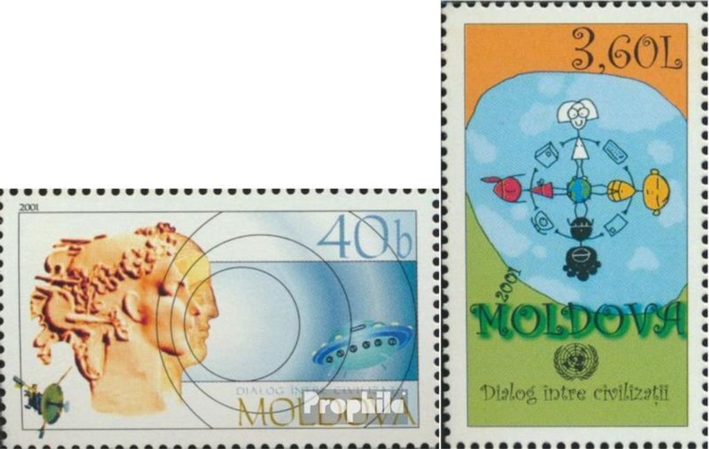 Briefmarken Moldawien 2001 Mi 407-408 (kompl.Ausg.) postfrisch Dialog der Zivilisationen
