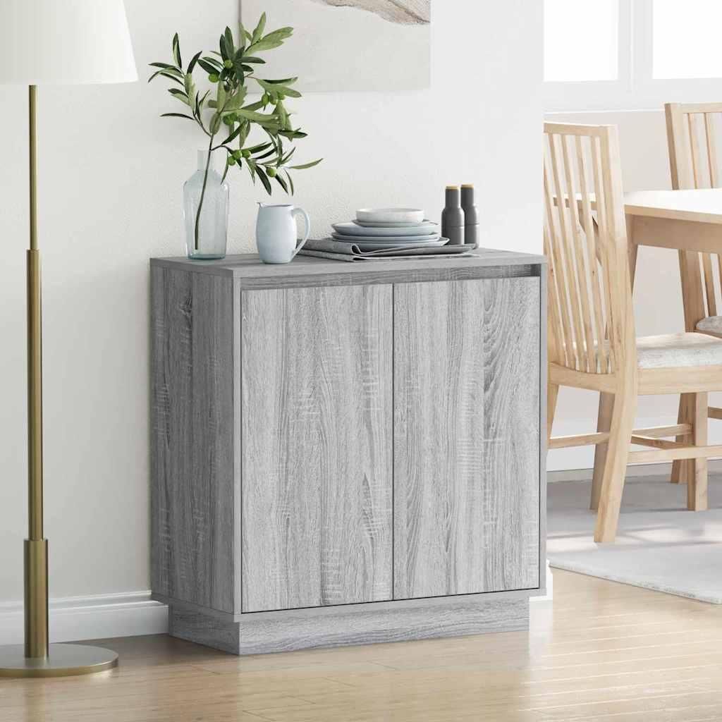 Maison Exclusive - LED-Sideboard Graues Sonoma 71 x 34,5 x 75 cm Holzwerkstoff