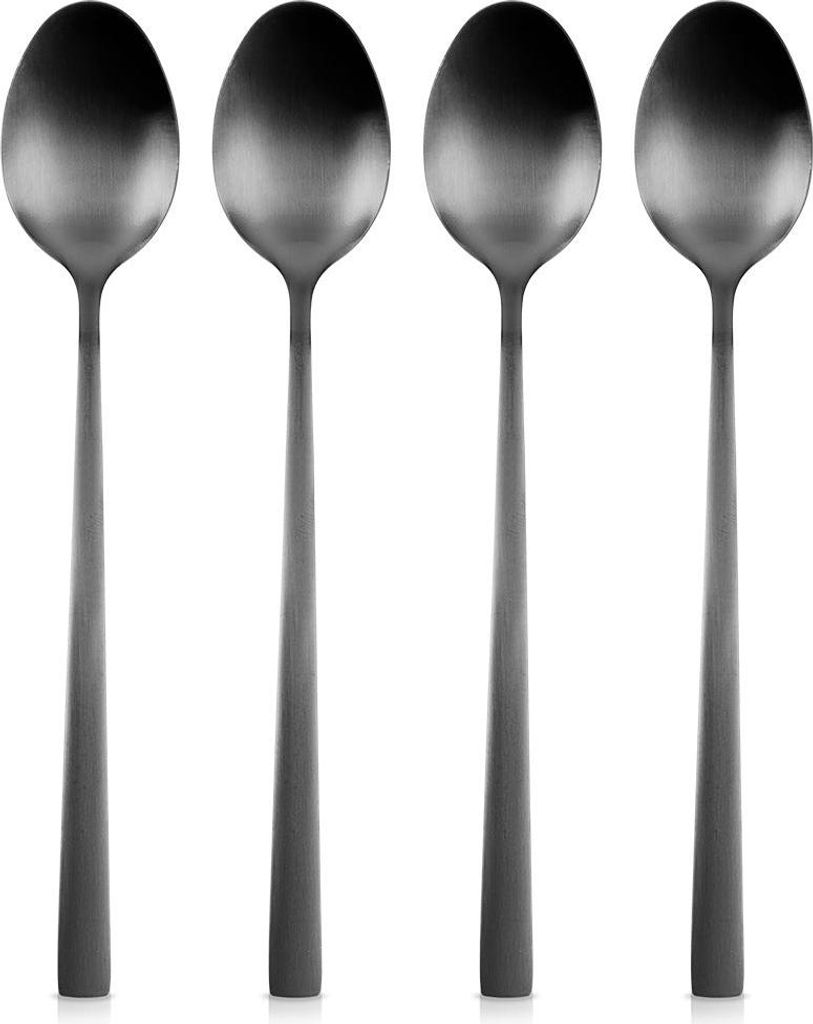 Cucchiaini da cocktail in acciaio nero 4 pezzi. Immagine del prodotto 