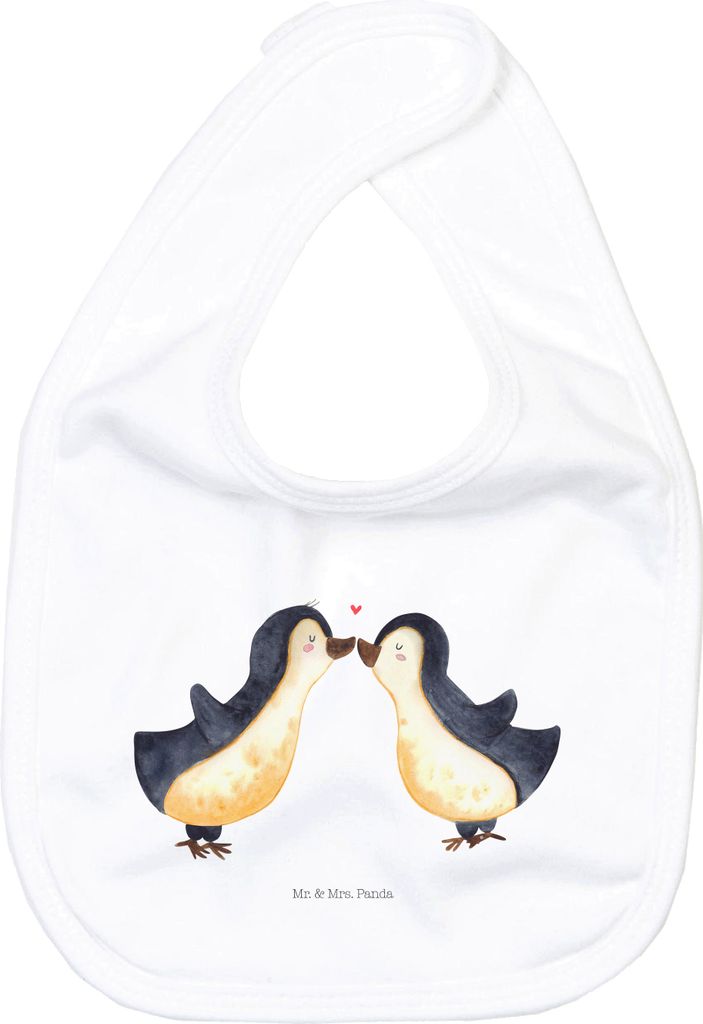 Mr. & Mrs. Panda Lätzchen Pinguin Liebe - Weiß - Geschenk, Liebesspruch, Hochzeitstag, Schlabberlatz, Schlabberlätzchen, Love, Vertraut, Hochzei...