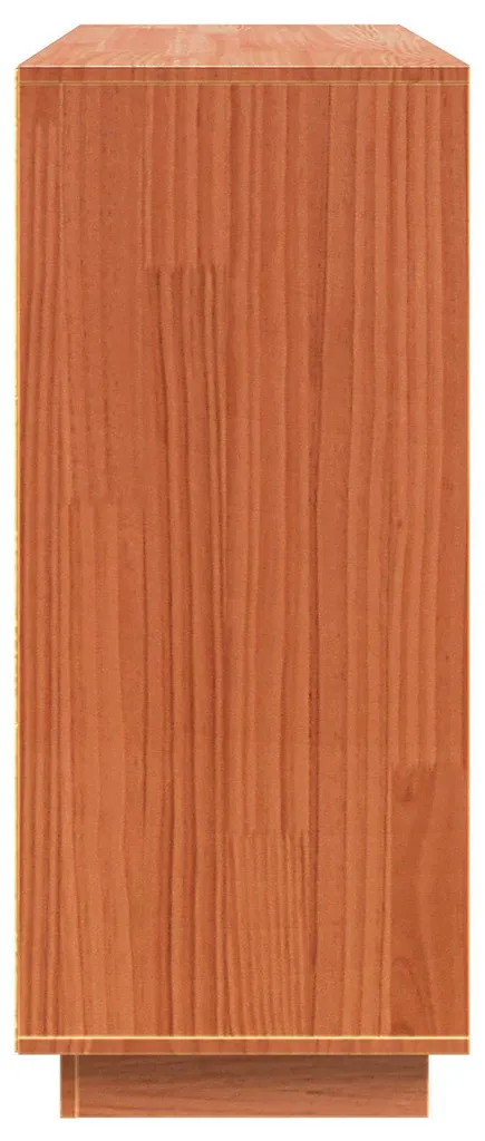 Bahut de Rangement en Bois Brun Cire 104cm - Buffet Bas Tradition