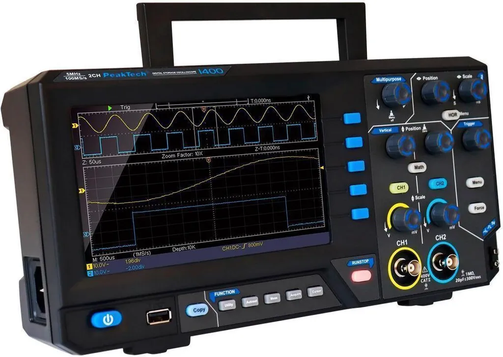 Oscilloscope pour éducation et maintenance PeakTech P1400 5 MHz 2 voies
