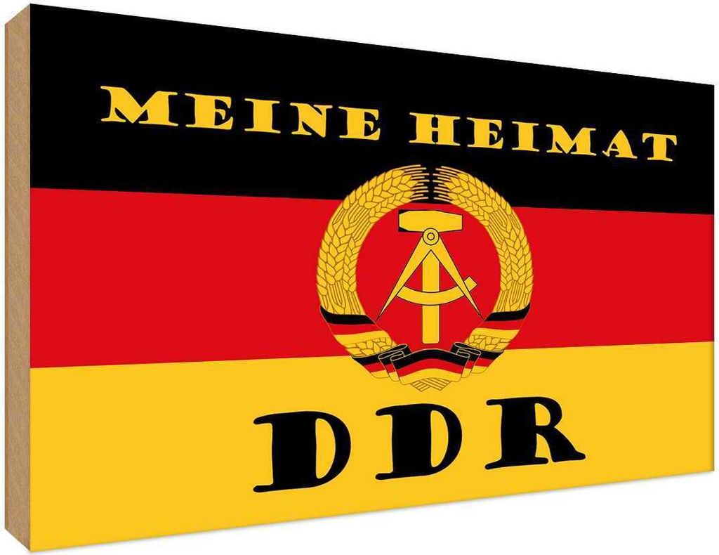 vianmo Holzschild 30x40 cm meine Heimat DDR Fahne Ostalgie Deutschland