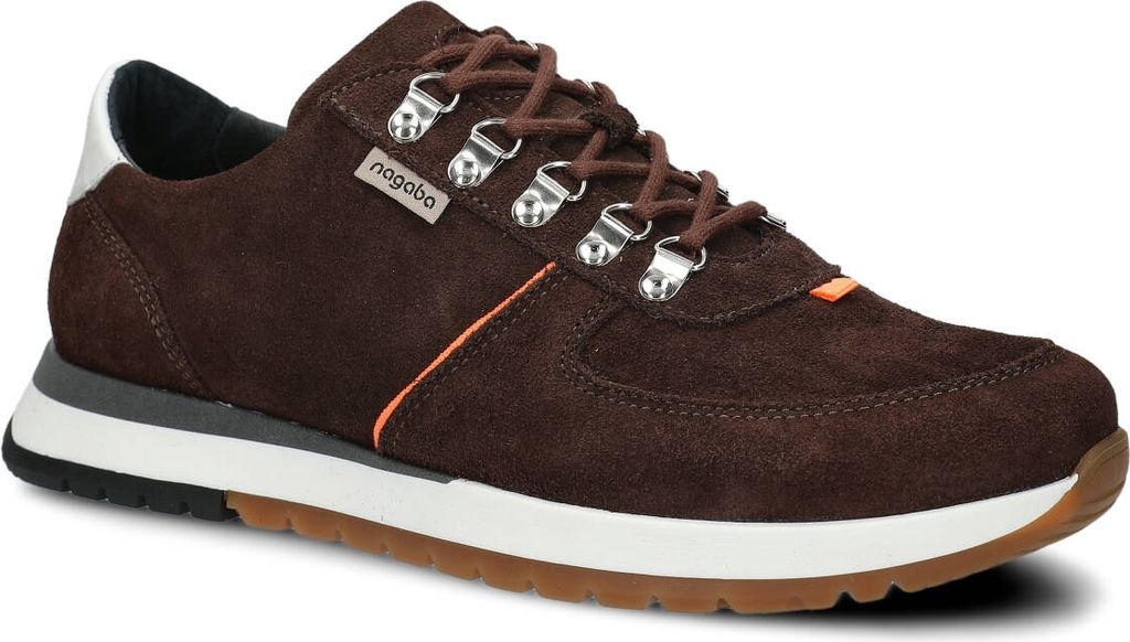 NAGABA Herren Sportschuhe Herrenschuhe Leder für Herbst Frühling Dunkelbraun, 41