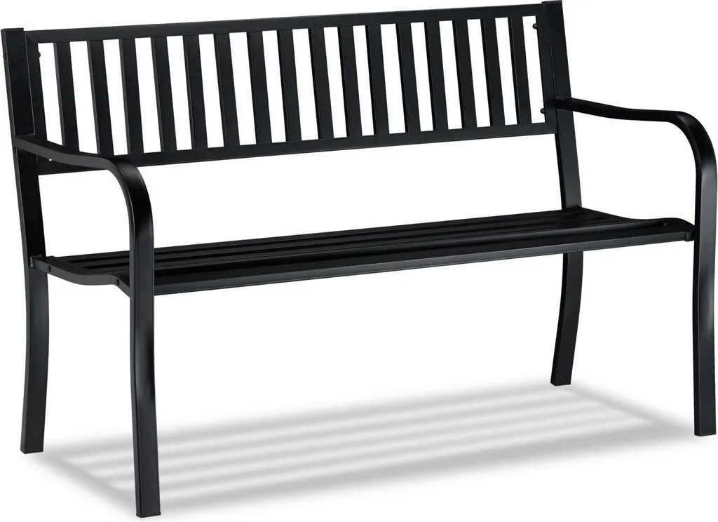 Banc de jardin confortable pour balcon et terrasse avec cadre en métal