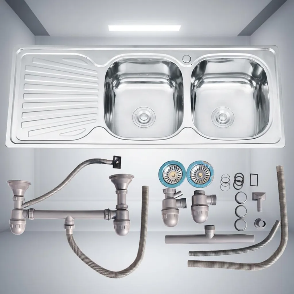 Lavello Economico 120 cm 2 Vasche Acciaio Inox - Miglior Rapporto Qualità/Prezzo