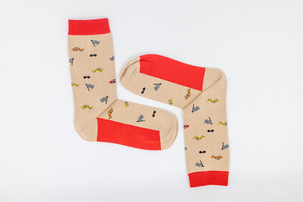MEGAGROUP 1 Paar Casual Socken Stricksocken hellorange Größe 40-44