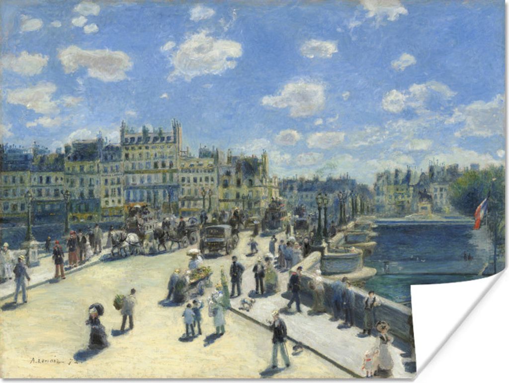 MuchoWow Poster Neue Brücke, Paris - Gemälde von Pierre-Auguste Renoir 40x30 cm - Plakate für die Wände - Poster Wohnzimmer