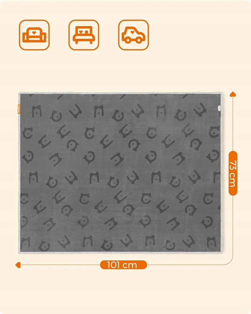 Couverture imperméable chiens et chats douce et lavable en gris 101x73 - 4